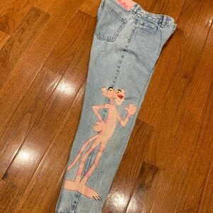 PULL&BEAR Pink Panther Slim Boyfriend High Rise Jeans Sz 26